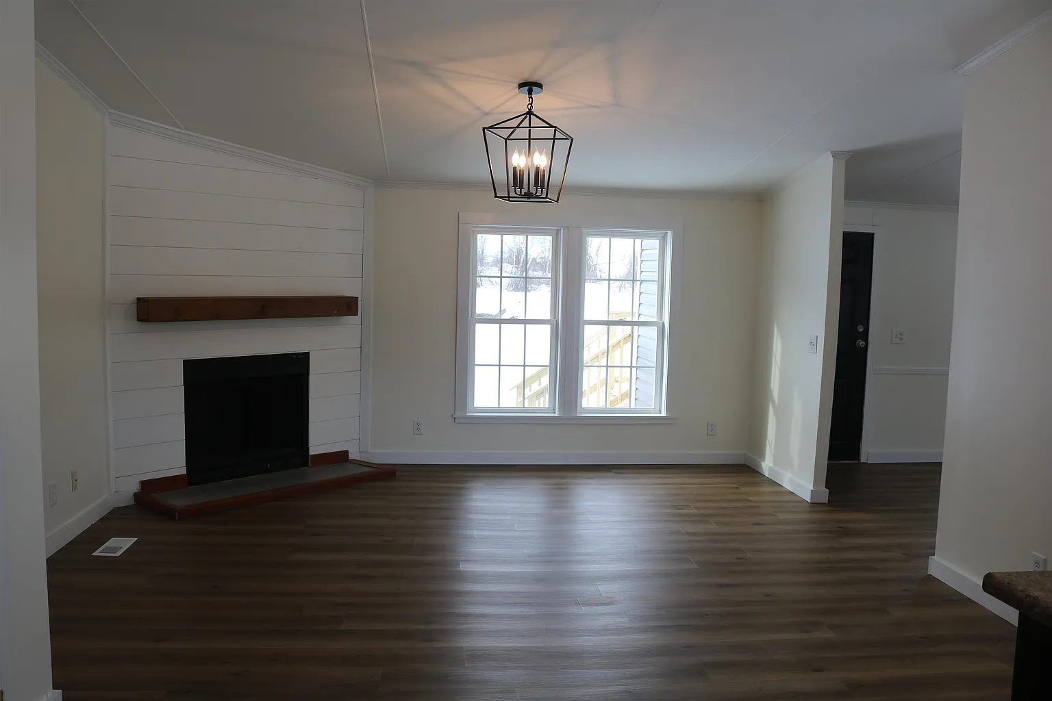 Living room with fireplace
